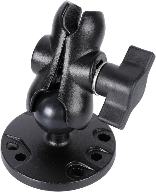 1" Ball Double Socket Arm with AMPS Hole Round Plate Base, Aluminum Alloy Arm&Drill Base, Compatible with RAM Mounts 1 Inch Ball Components, for Bike Car Motorcycle Phone Mount (3.15" Length)