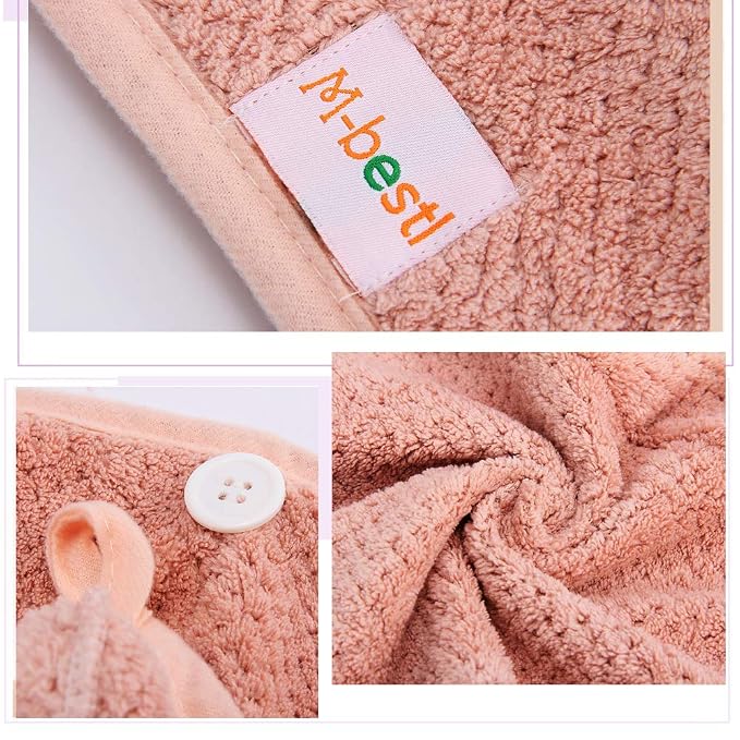 M-bestl 2 Pack Microfiber Hair Towel Wrap, Hair Drying Towel - Image 5
