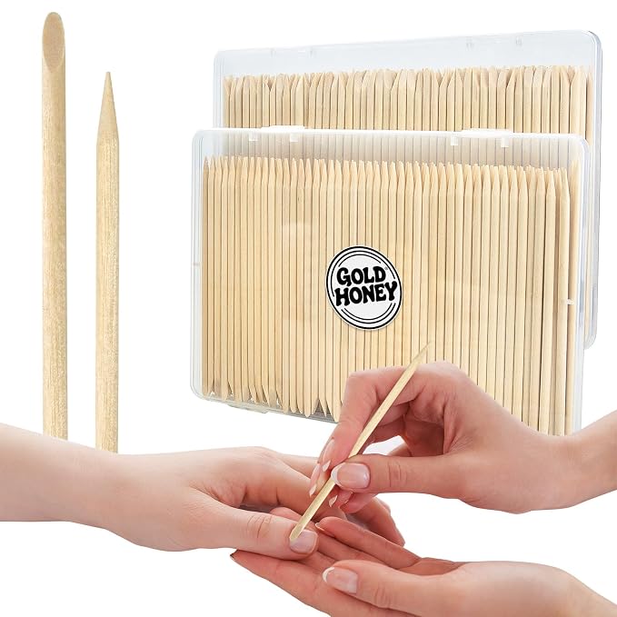 GOLD HONEY 360PCS Cuticle Pusher Wood in Boxed by GOLDHONEY