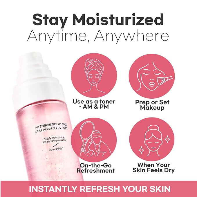 Intensive Soothing Collagen Jelly Mist, Deep Hydrating Pink facial mist - Image 5