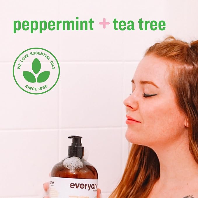 Everyone 3-in-1 Soap, Body Wash, Bubble Bath, 32 Ounce, Peppermint Tea Tree - Image 5