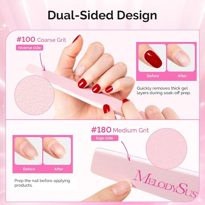 MelodySusie Nail File Kit, Professional Nail Art Manicure Pedicure Supplies - Image 3
