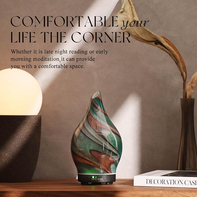 Porseme 150ml Essential Oil Diffuser Glass Color Changing Aroma Air Diffusers - Image 7