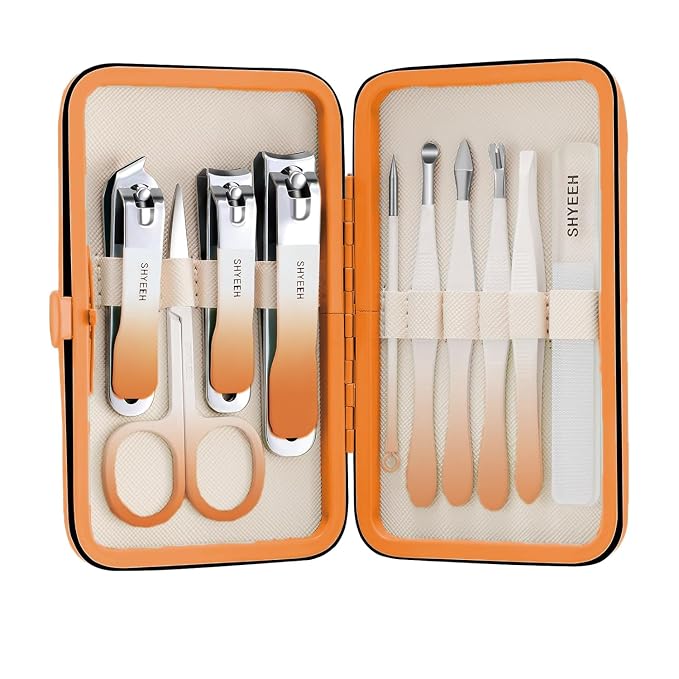 Manicure Set, Portable Mini Manicure and Pedicure Kit, Travel Grooming Nail Kit by SHYEEH
