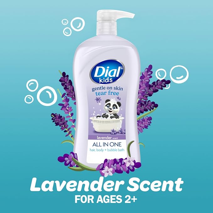 Dial Kids All-in-1 Body + Hair + Bubble Bath, Lavender Scent, 32 Fl Oz - Image 3