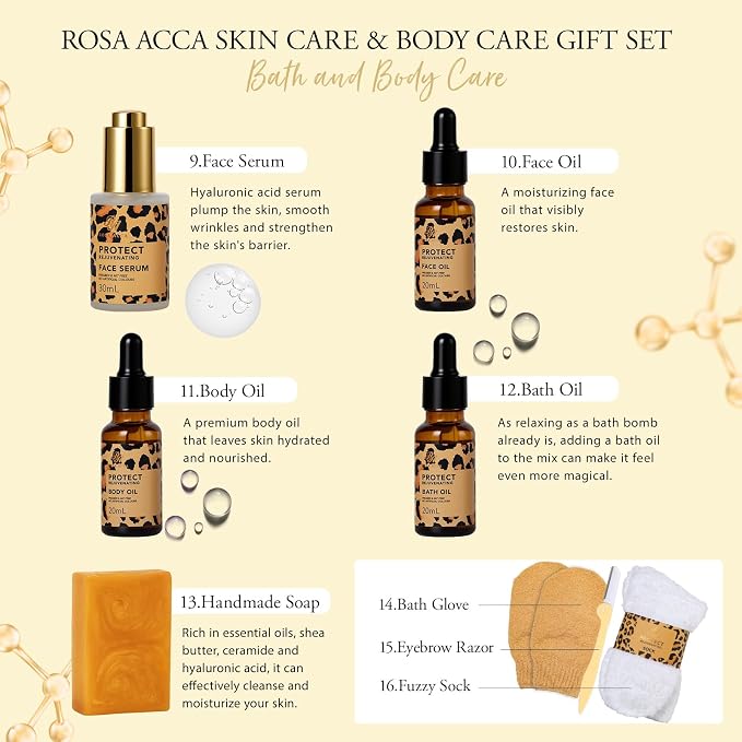 32 Pcs Mother's Day Gift for Mom, Leopard Facial Skin Care Set for Women - Image 5