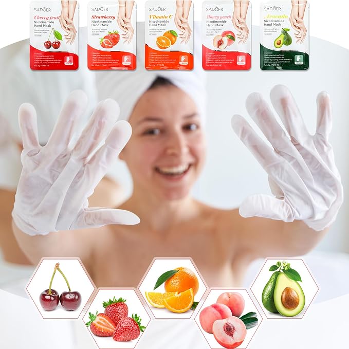24 Pcs Fruits Beauty Hand Foot Mask Bulk Hydrating Hand Foot Moisturizing - Image 5