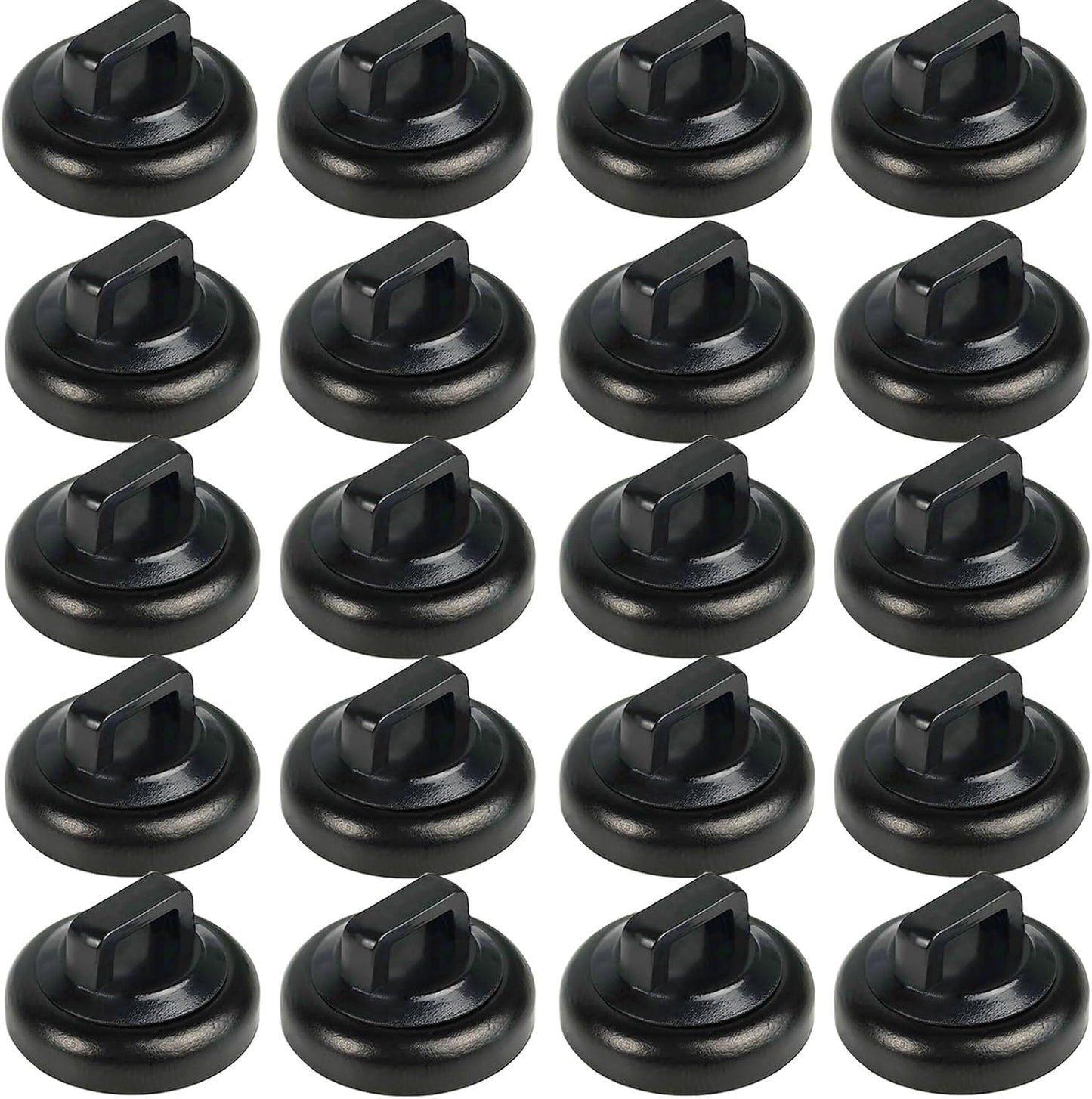 Magnetic Cable Zip Tie Mounts Clips Multipurpose Zip Ties Mount Base Holder Black Wire Cable Holder Mount Wire Clips Management for Home Office Marine Electrical Wiring (Black, 20 Piece)