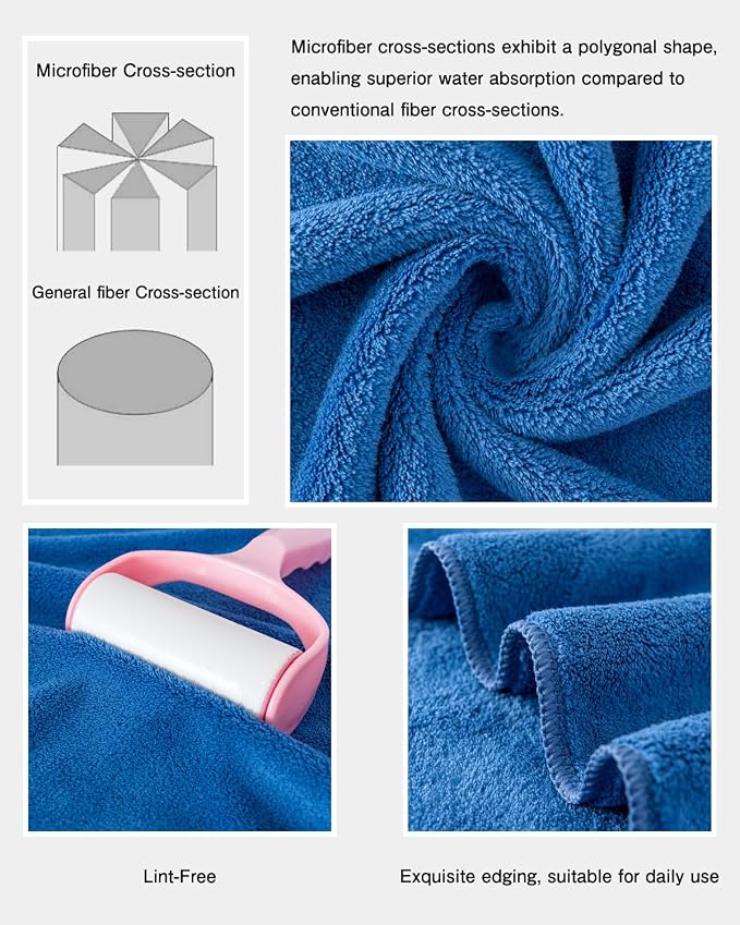 sakano Microfiber Bath Towel Set Ultra Soft Absorbent Speedy Drying Fade - Image 3