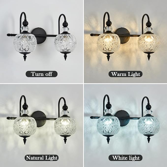 Piepooye Vintage Bathroom Light Fixtures Black Vanity Light - Image 8