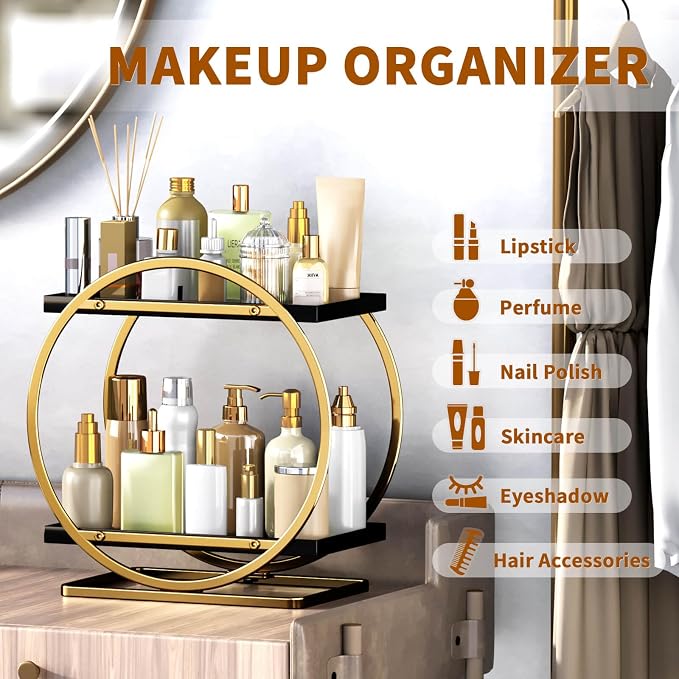 Makeup Organizer for Vanity, 2-Tier Bathroom Countertop Organizers, Bathroom - Image 8