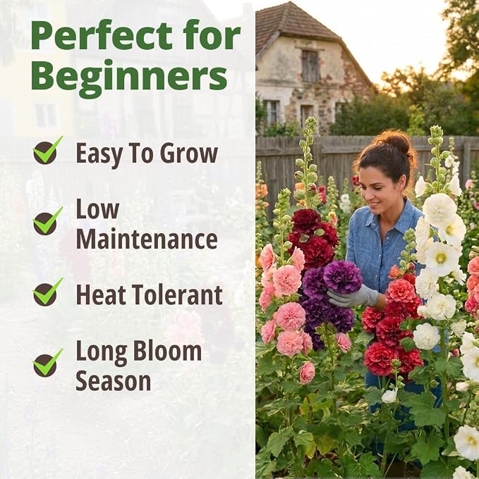 HOME GROWN Hollyhock Chaters Double Mix 2400 Seeds – Holly Hocks Seeds - Image 4