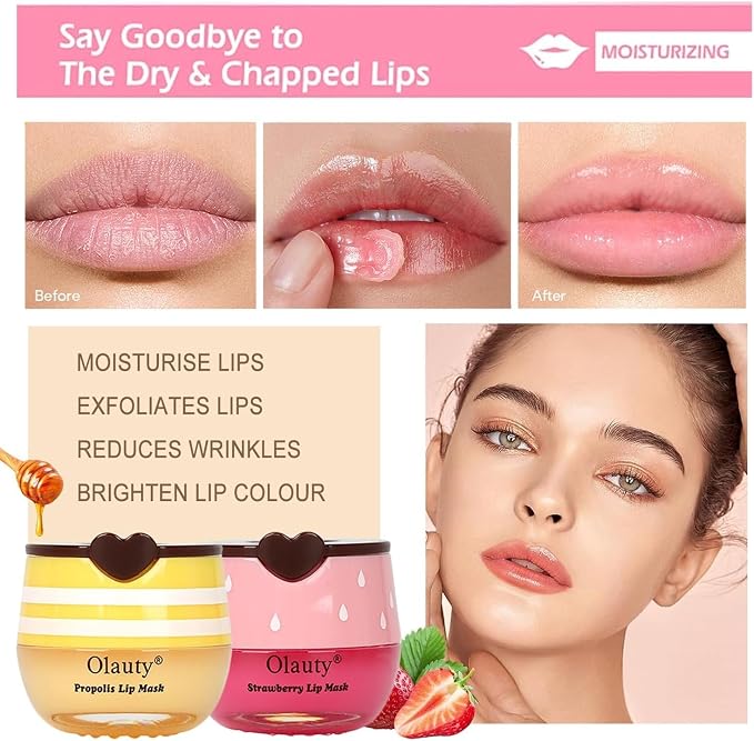 10 PCS Bee Lip Balm Honey Pot, Honey Lip Balm Bulk, Moisturising Sleep Lip Mask - Image 2