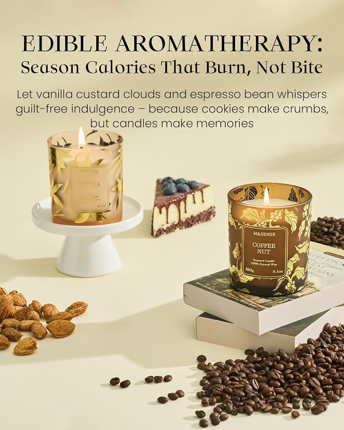 M&SENSE Vanilla Scented Vegan Soy Candles, Creamy Naturally Scented No Toxin - Image 8
