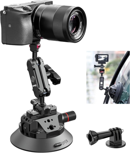 ULANZI SC-02 Suction Mount 4.5'', Magic Arm Bracket for DSLR Cameras Action Camera Video Shooting Filming, Compatible with DJI OSMO Pocket 3/Insta 360 x5/OSMO 360/Sony/Canon/Nikon/Fuji Action Cameras