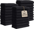 GREEN LIFESTYLE Black Bleach Proof Towels Bulk Sets 100% Cotton 16' X 25' by GreenLifeStyle