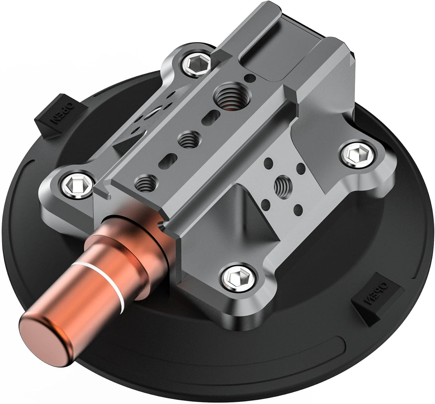 4.5" Suction Cup Camera Mount – Car, Windshield & Dash Cam Mount with Cold Shoe, NATO Rail, 1/4"-20 & 3/8-16 Threads (4.5“)