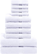 SUPERIOR Egyptian Cotton Pile 10 Piece Towel Set, Includes 2 Bath, 4 Hand by SUPERIOR