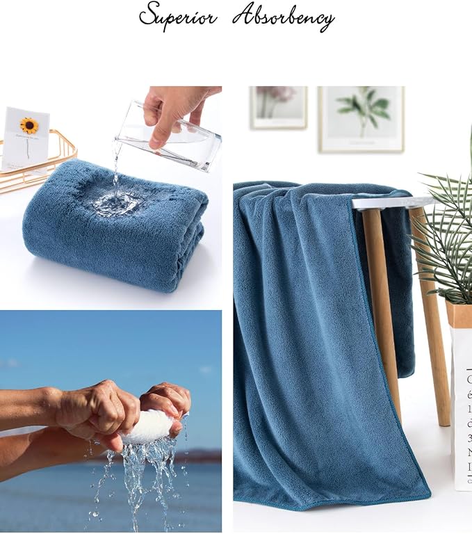 Lumimi Towels 6 Piece Soft Microfiber Bath Towel Set Salon Gym Yoga Travel - Image 5