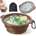 Ice Face Bowl with Built-in Ice Tray, Collapsible Silicone Facial Ice Bath Bowl by Dtuoen