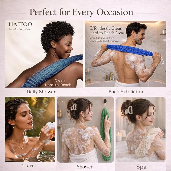 African Net Sponge Authentic, 3 Pieces African Exfoliating Net Sponge Body Back - Image 7
