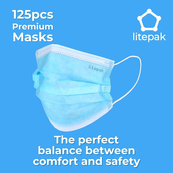 Litepak 125-Pack Disposable Face Mask Premium Comfort Earloops - Image 4