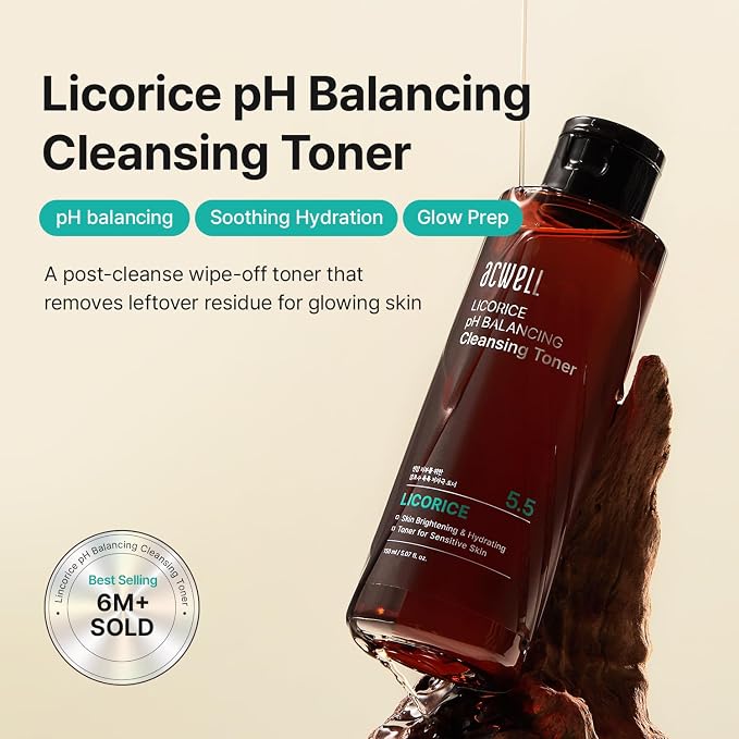 ACWELL Licorice pH 5.5 Balancing Korean Toner and Cleansing 5.07 fl.oz. - Image 2