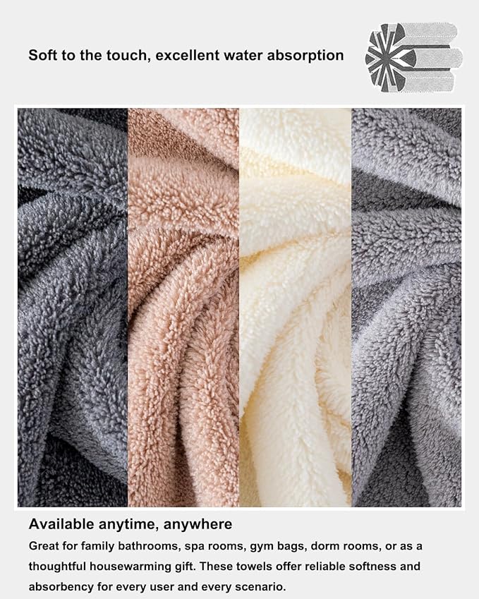 sakano Family Sized 8 Piece Towel Bundle, 4 Bath Towels and 4 Hand Towels - Image 4