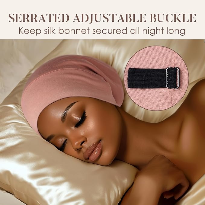 LULUSILK Mulberry Silk Bonnet for Sleeping Women, No More Frizzy Tangled Hair - Image 4