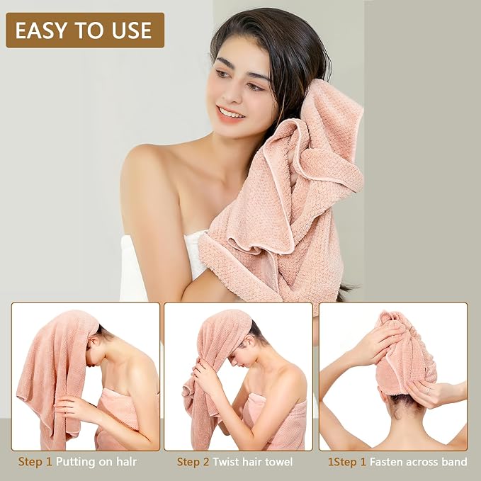 Microfiber Hair Towel Quick Dry Hair Towel Hair Drying Towels Suitable - Image 8