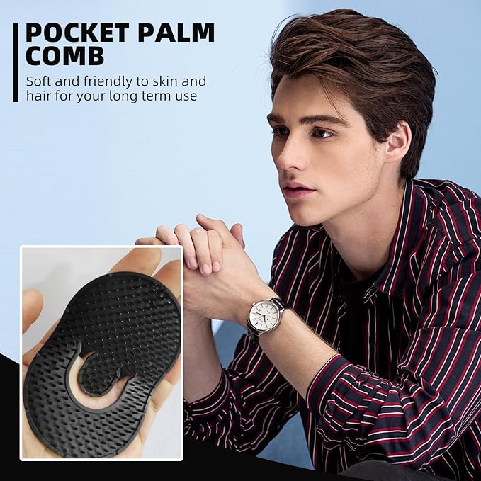 Soft 'N Style 2 Packs Pocket Palm Combs, Shampoo Comb, Massager Hair Brush Comb - Image 3