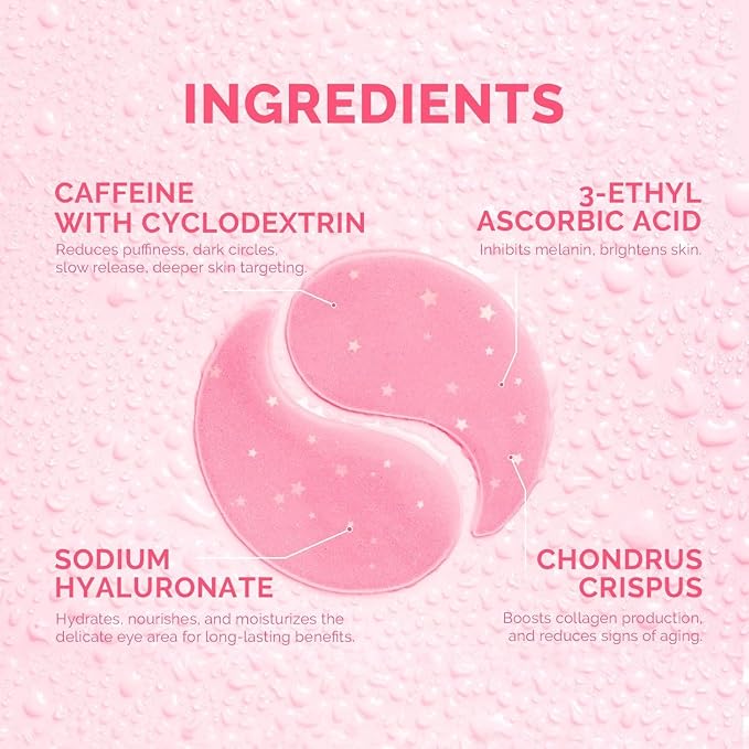 Under Eye Patches for Puffiness and Dark Circles: Caffeine Gel Masks for - Image 2