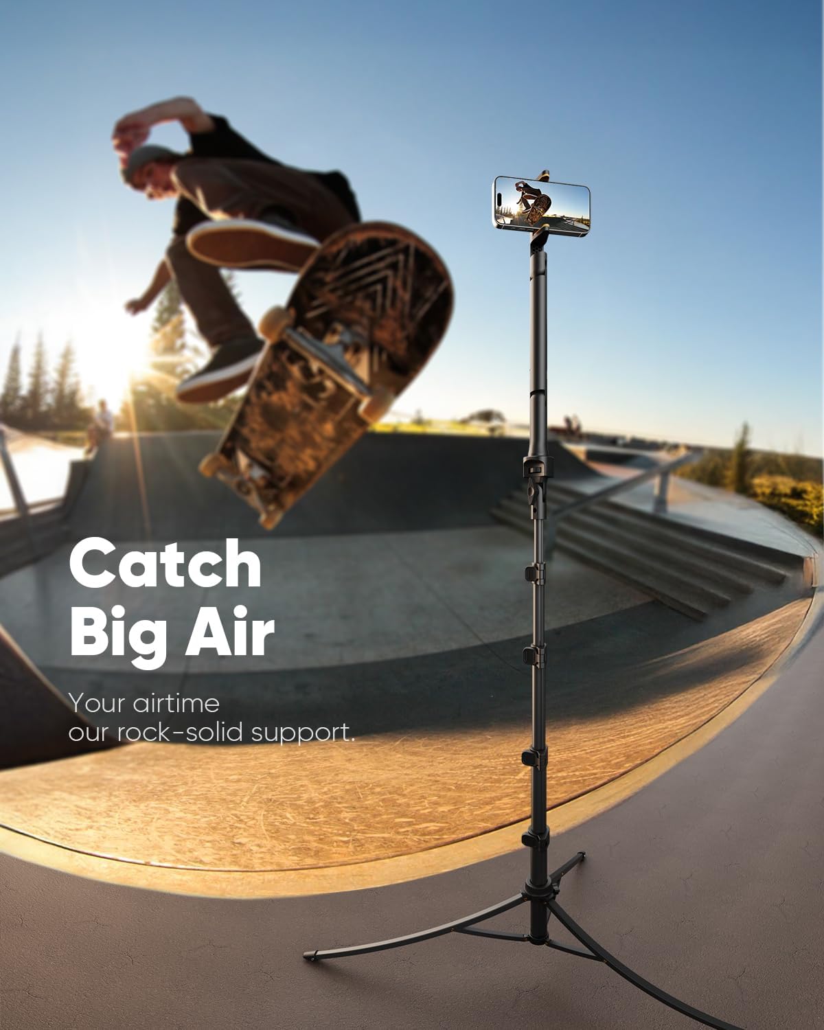 TODI 86" Tripod for iPhone, Phone Tripod Stand with Flexible Arm & Selfie Stick Remote, Extra-Length Legs Cell Phone Stand for Video Recroding, Compatible with iPhone Android, Camera