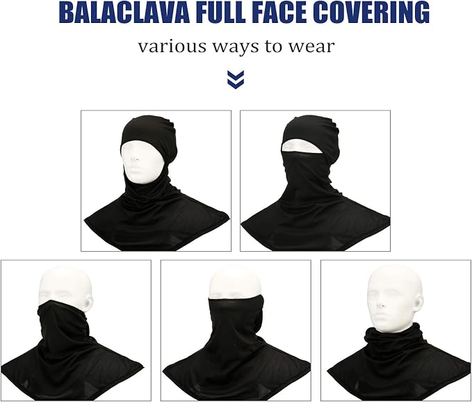 SATINIOR 3 Piece Balaclava Face Cover Sun Protection Neck Cover Summer - Image 4