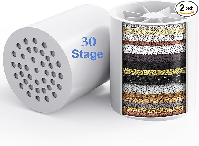 2 Pack 30 Stage Universal Shower Filter Replacement Cartridge -Removes Chlorine by VeoryFly