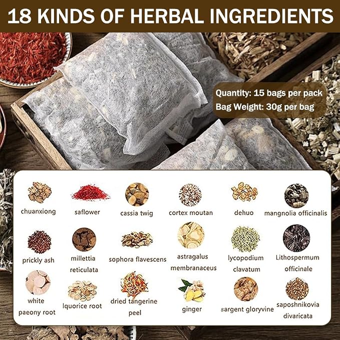 Ouliget Herbal Pedicure Foot Soak, Lymphatic Drainage Ginger Mugwort Foot Bath - Image 2