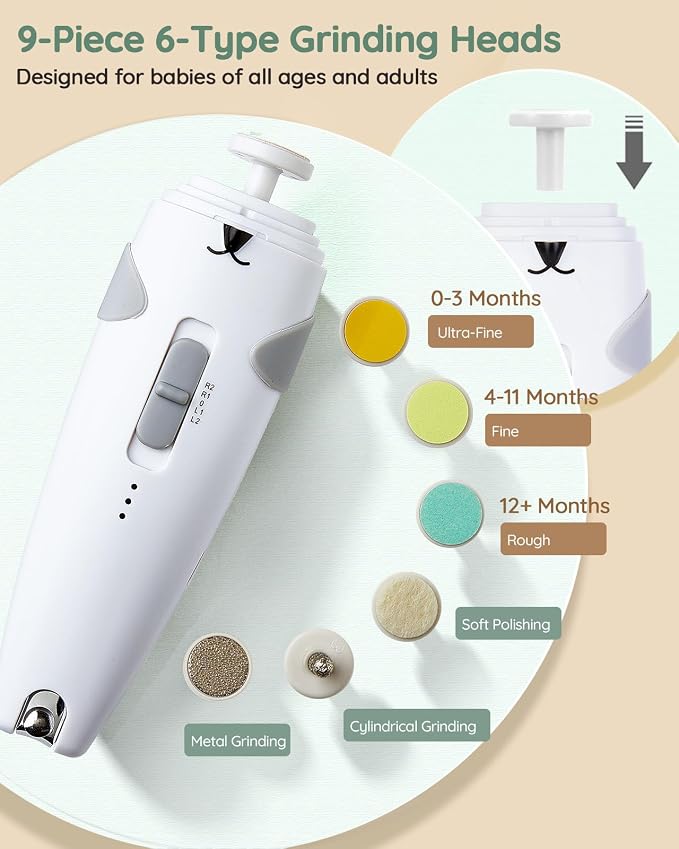 Lilian&Gema Baby Healthcare and Grooming Kit, 28-in-1 Rechargeable Nail Trimmer - Image 3