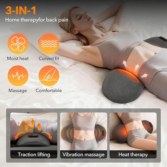 3 in 1 Electric Lumbar Massager Support Pillow, Back Massager - Image 6