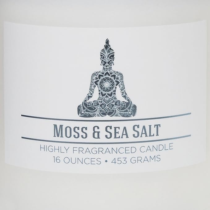 Carolina Moss & Sea Salt Scented Candle, 16 oz Wellness Relaxing Aromatherapy - Image 4