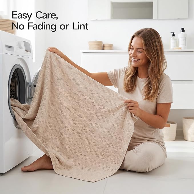 ECOLOOK 4 Pack Microfiber Bath Towels, 31 x 63 inches Extra Large Bath Towel Set - Image 7