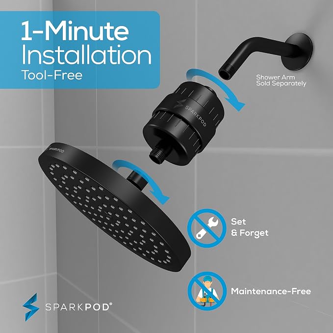 SparkPod Luxury Filtered Shower Head Set 23 Stage Shower Filter - Image 5