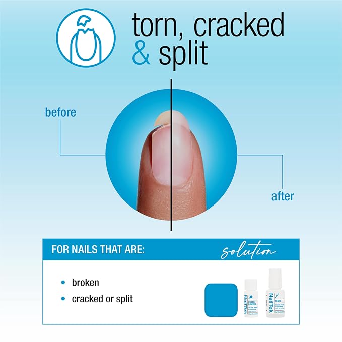 Nail Tek Nail Repair for Damaged Nails – Filler Powder & Resin Kit for Cracked - Image 2