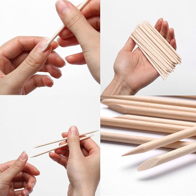 100Pcs Orange Wood Sticks for Nails, HOOMBOOM Double Sided Cuticle Pusher - Image 7