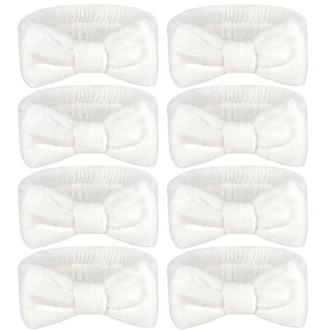Ondder Spa Headband for Washing Face 8 Pack White Skincare Headbands for Women by Ondder