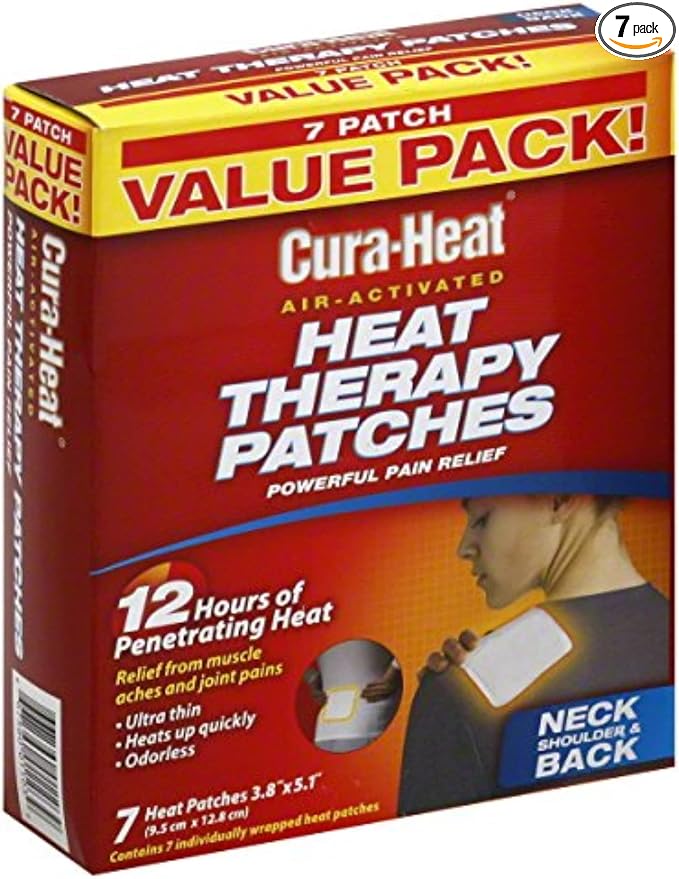 Cura-Heat Heat Therapy Patches, Air Activated, Neck Shoulder & Back, Value Pack by Cura+Heat