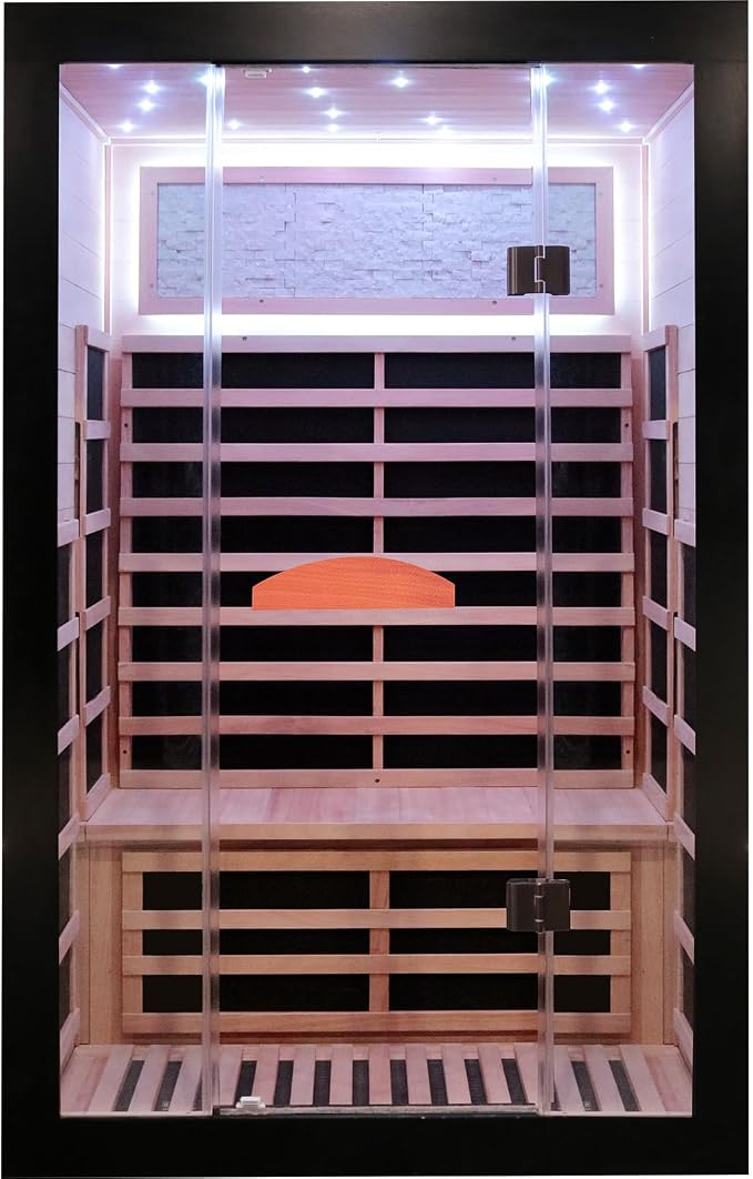 OUTEXER Infrared Sauna 2000W Wooden Saunas Home Spa Room Wood Low-EMF Indoor by OUTEXER