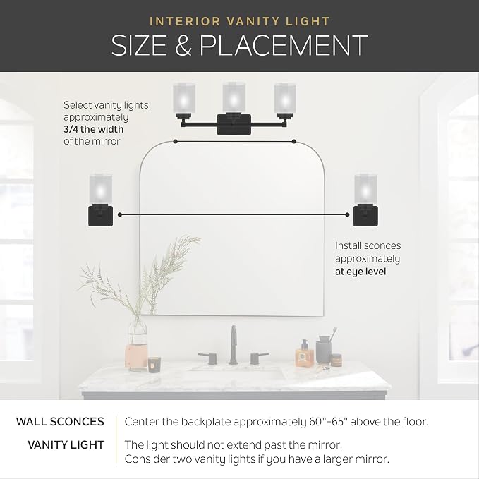 Kichler 24" 3-Light Vanity Bath Light in Brushed Nickel, Modern Bathroom Light - Image 13