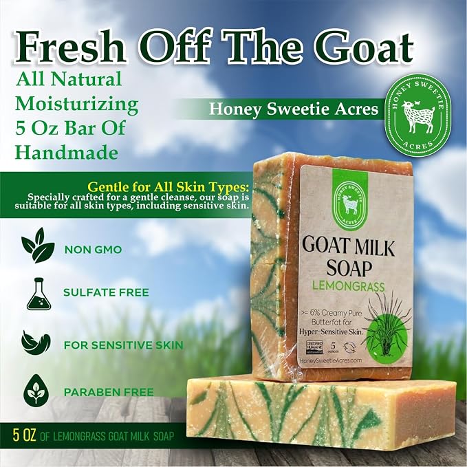 Honey Sweetie Acres Lemongrass Goat Milk Soap - Image 6