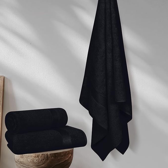 Elvana Home Cotton 2 Pack Oversized Bath Towel Set 28x55 inches, Large Bath - Image 4