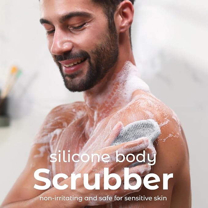 MainBasics Silicone Body Scrubber Dual-Sided Shower Loofah and Exfoliator - Image 2